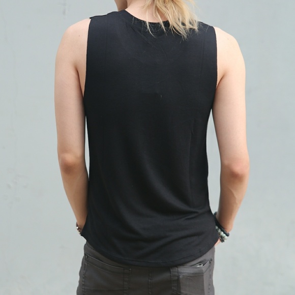 Rue21 Black Moth Eaten Tank Top Sleeveless Grunge - Picture 3 of 6